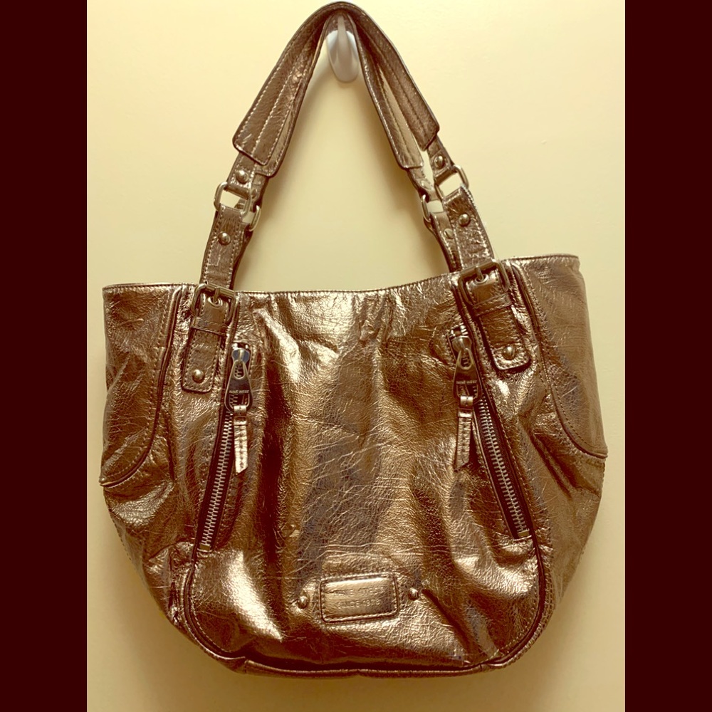 NWOT Nine West Large Gold Metallic Tote Bag